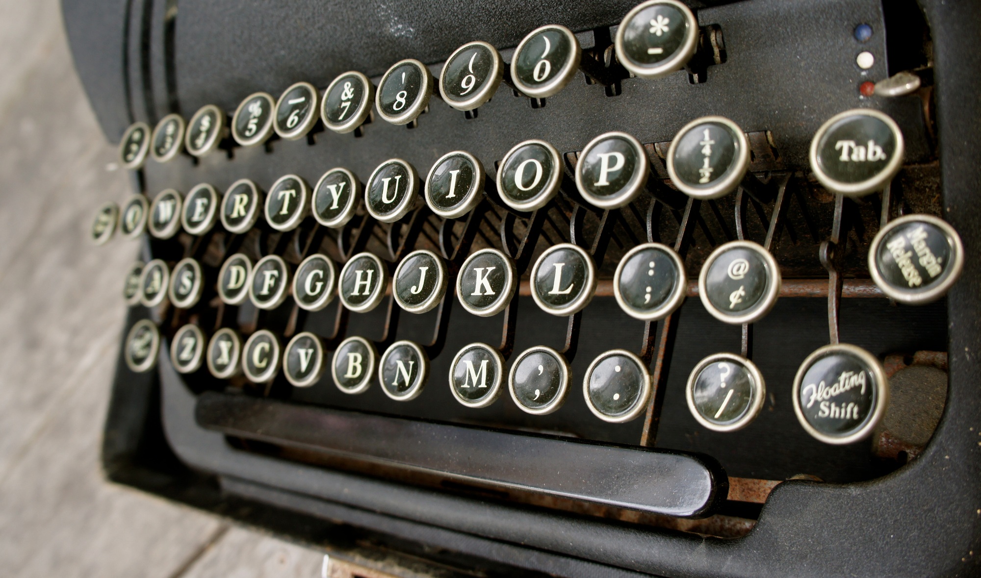 Antique Vintage keyboard typewriter letters keytop writing letters alphabet story storytelling