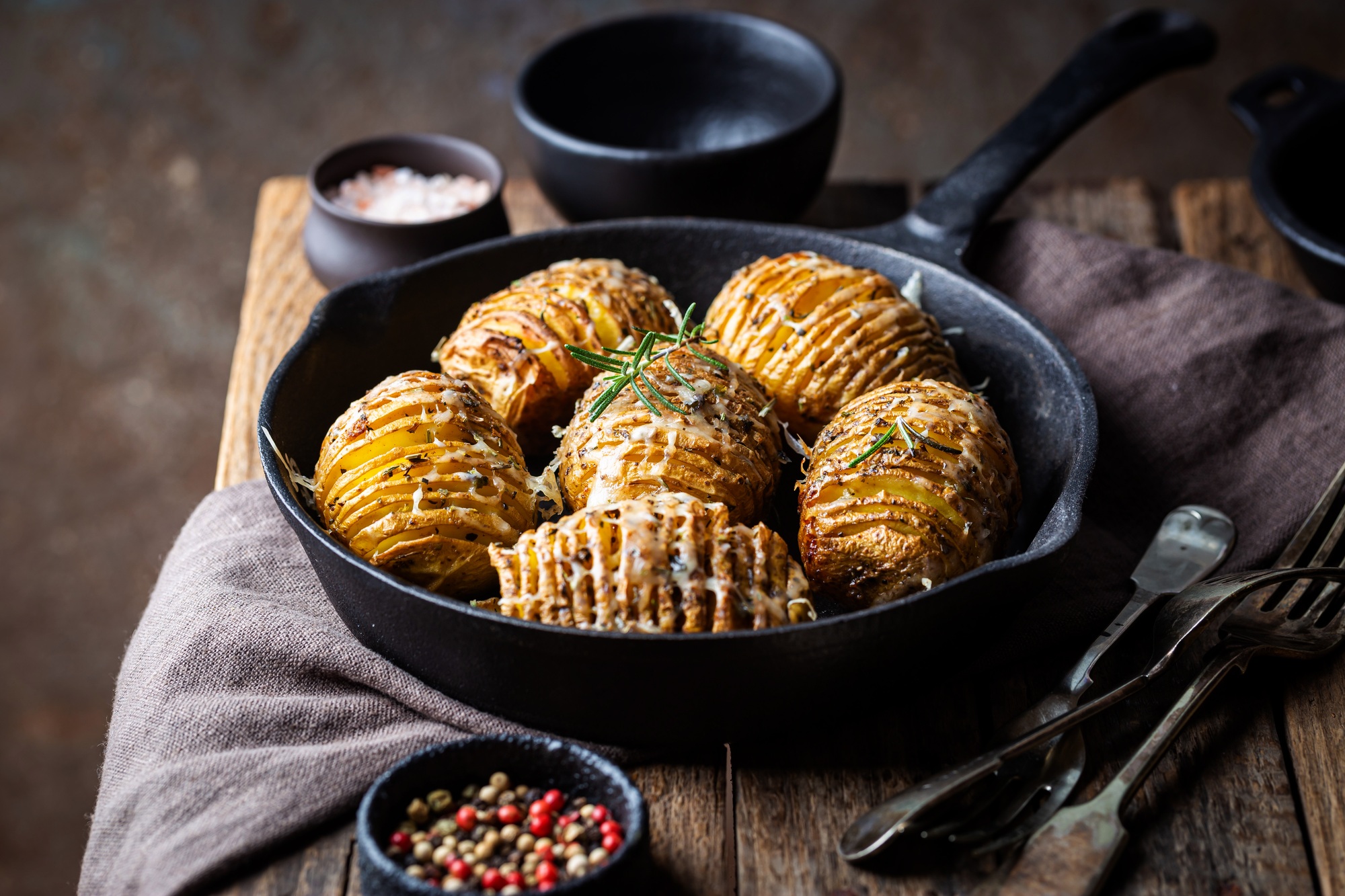 Baked hasselback potatoes