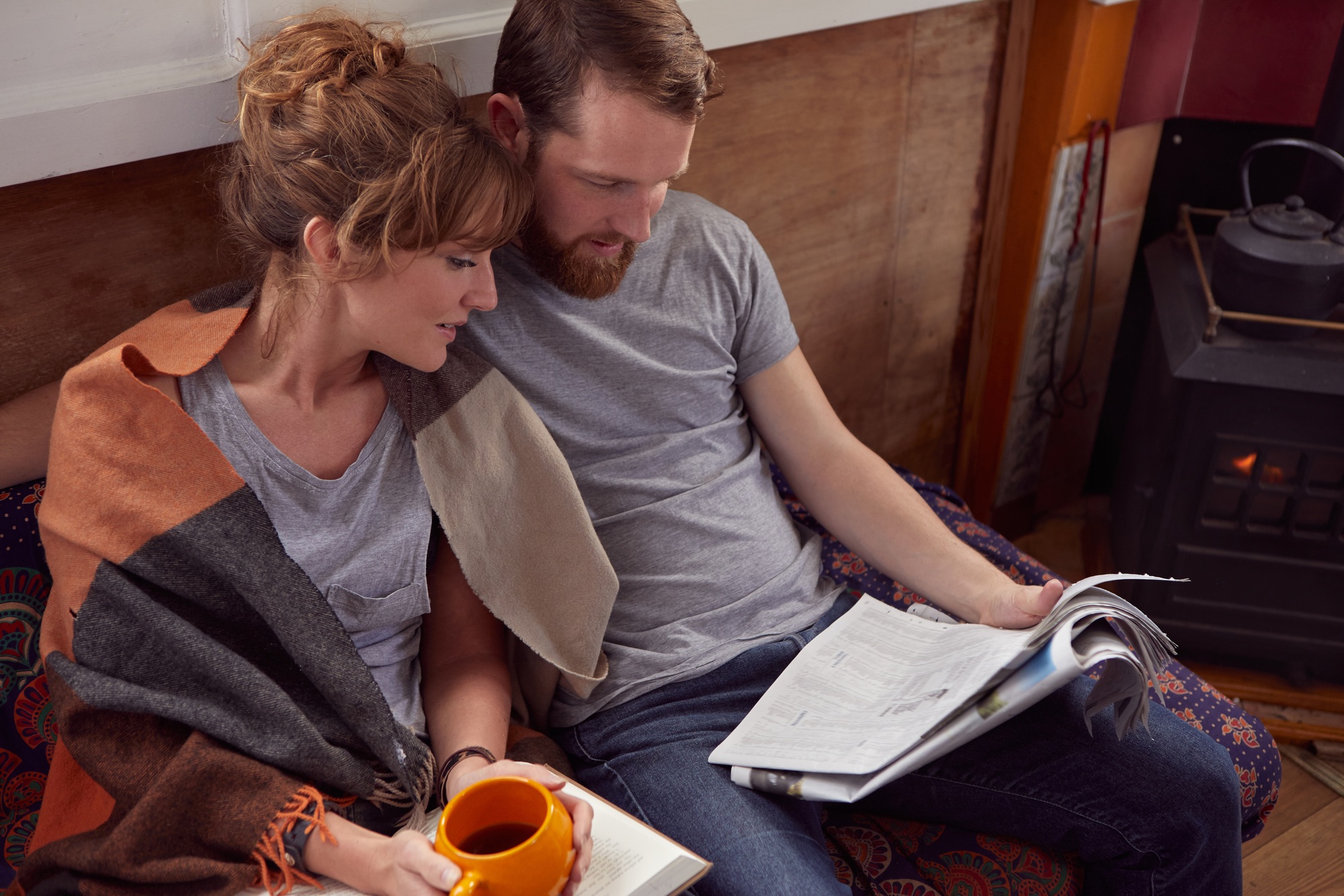 Couple reading together
