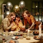 Friends celebrating birthday together