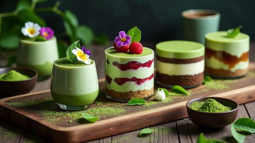 découvrez 5 recettes innovantes d'entremet au thé matcha qui éveilleront vos papilles. ces créations délicieuses et visuellement captivantes sauront séduire vos invités et apporter une touche unique à vos desserts. essayez-les dès maintenant et éveillez votre créativité culinaire !