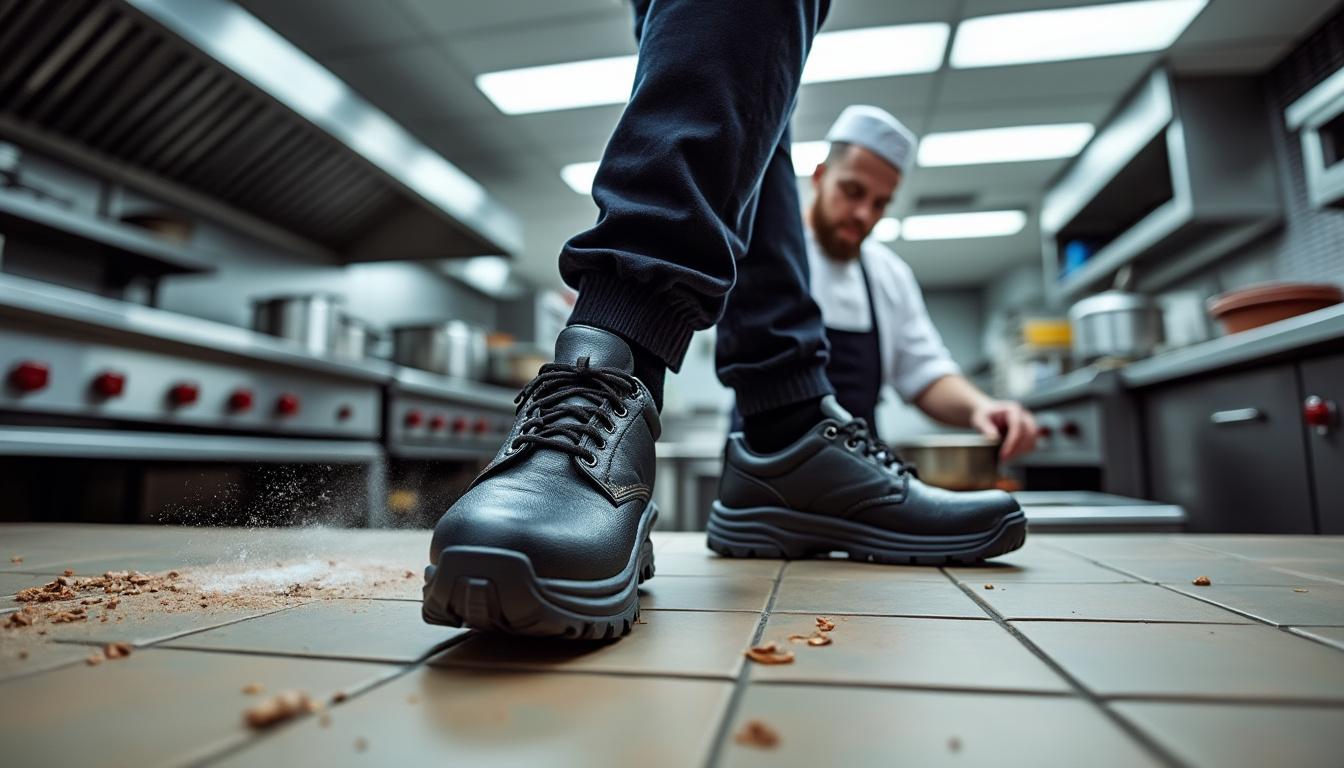 découvrez les caractéristiques essentielles des chaussures de sécurité de cuisine noires s2 src tony, idéales pour les professionnels de la restauration. alliant confort, robustesse et style, ces chaussures vous protègent des risques du milieu de travail tout en assurant une excellente adhérence et une durabilité accrue.