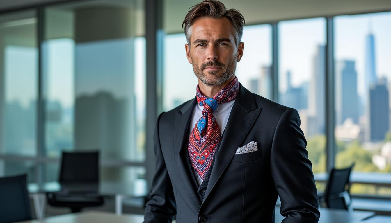 découvrez les dernières tendances masculines avec la cravate foulard pour homme et son nœud revisité. accessoire chic et moderne, apportez une touche d’élégance originale à vos tenues avec ce classique revisité.