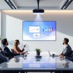 optimisez vos réunions grâce à un vidéoprojecteur bureautique wi-fi moderne, alliant simplicité d'utilisation et performance pour des présentations professionnelles réussies.