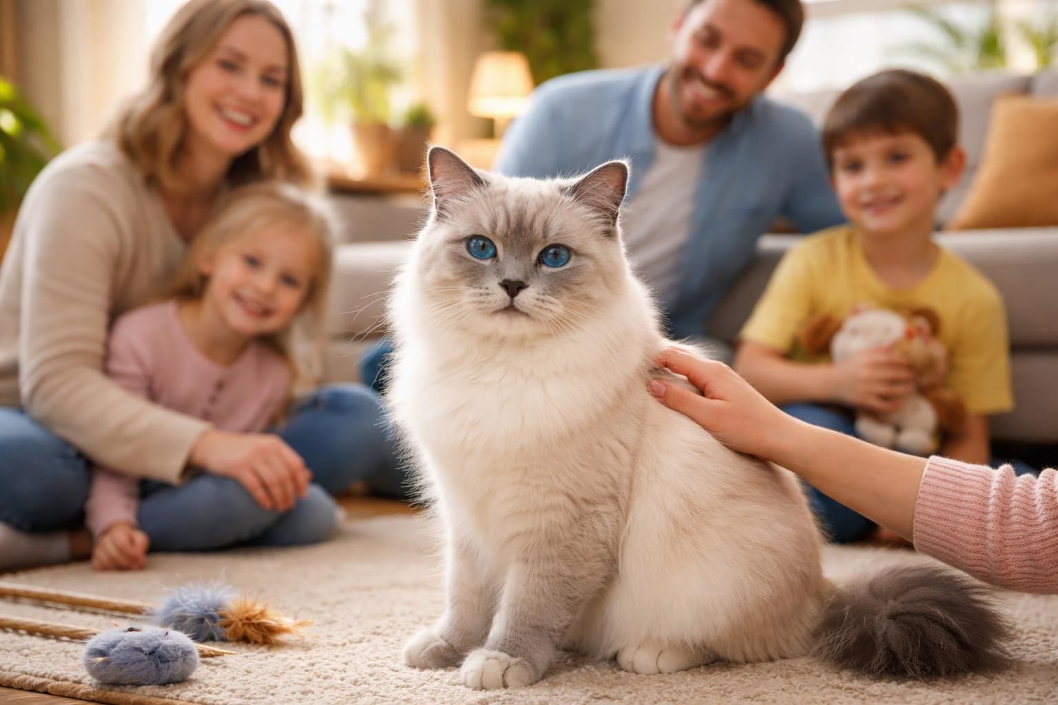 découvrez le sacré de birmanie blue point, un chat élégant et affectueux, parfait pour les familles recherchant un compagnon doux et joueur.