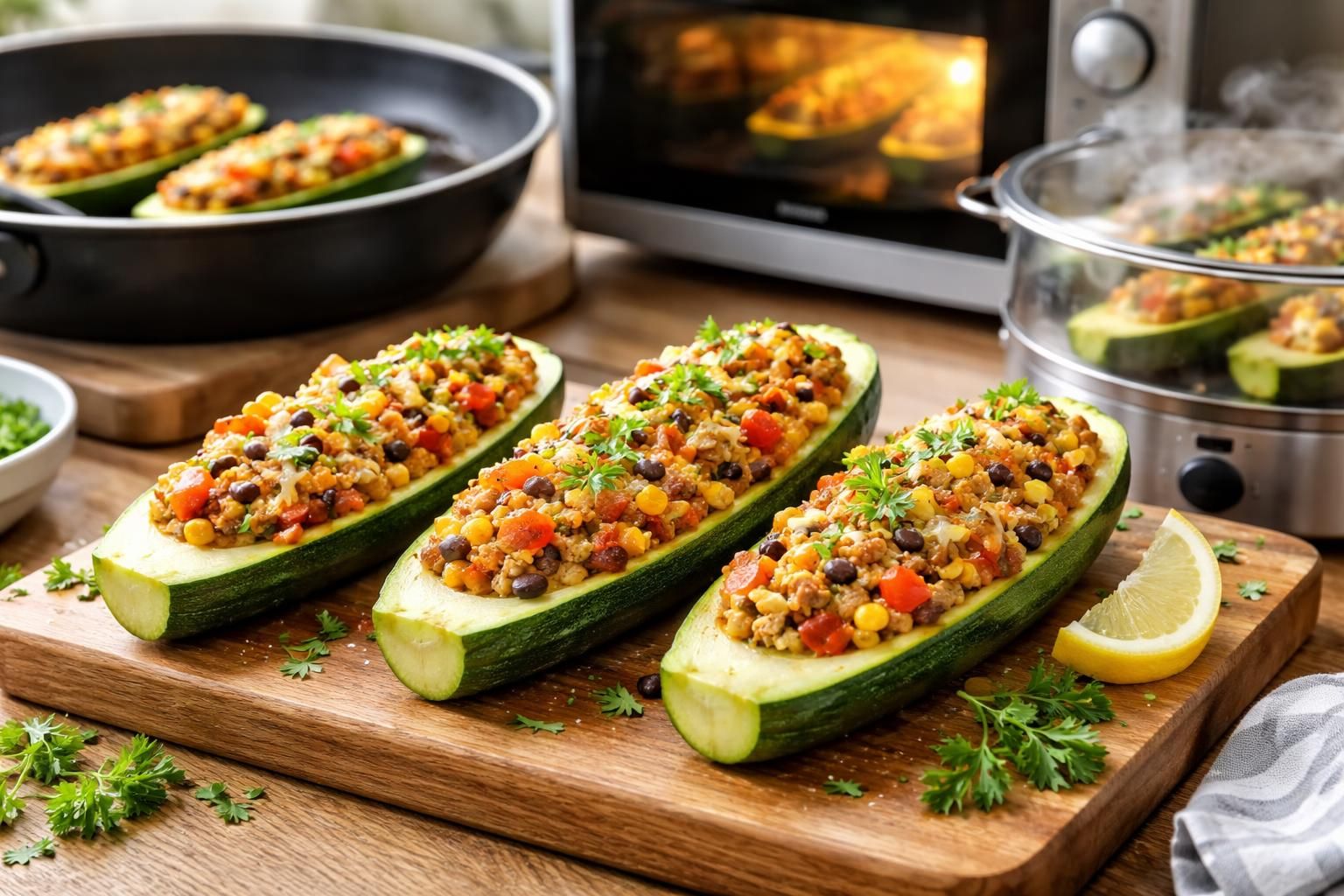 découvrez comment préparer des courgettes farcies savoureuses en seulement 10 minutes grâce à 3 astuces infaillibles sans utiliser de four. simple, rapide et délicieux !