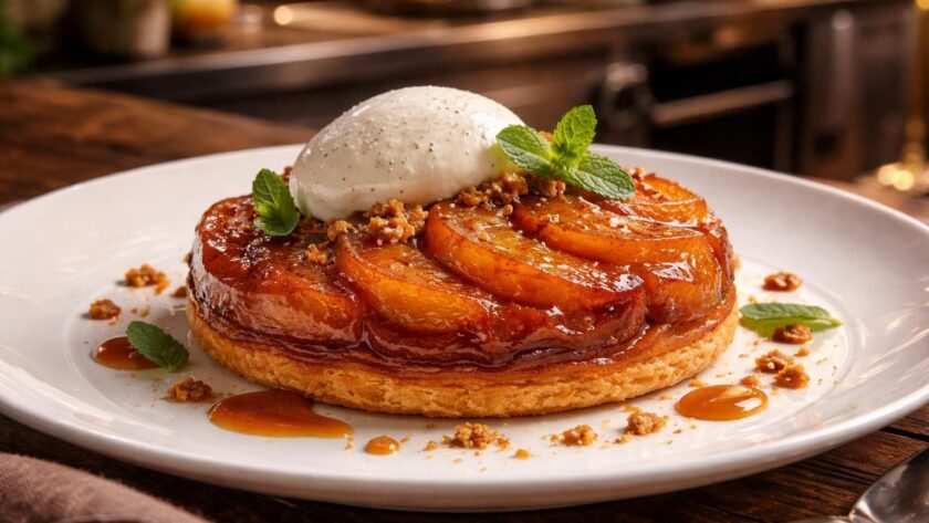 apprenez à préparer la tarte tatin revisitée par philippe etchebest, une recette gourmande et facile à réaliser, parfaite pour sublimer vos dîners.