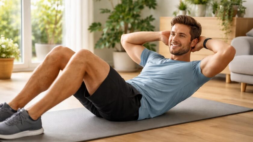 découvrez des exercices d'abdominaux pour homme simples et efficaces, sans matériel, à faire facilement chez vous pour renforcer votre sangle abdominale.