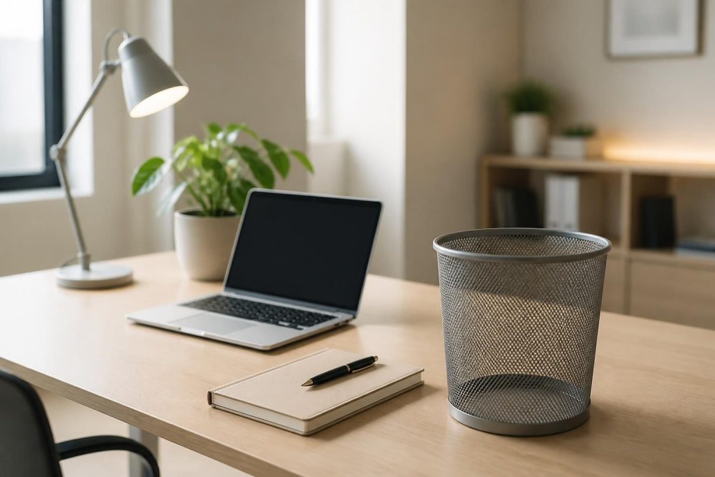 découvrez comment une corbeille vide peut transformer votre espace de travail en favorisant organisation et productivité. adoptez cette astuce simple pour un bureau toujours rangé.